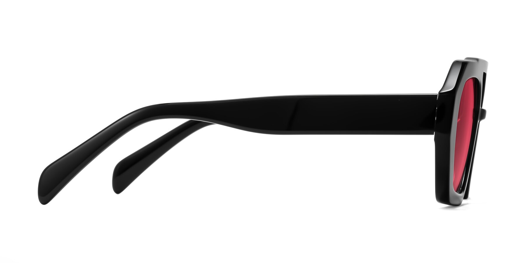 Side of Silva in Black with Red Tinted Lenses