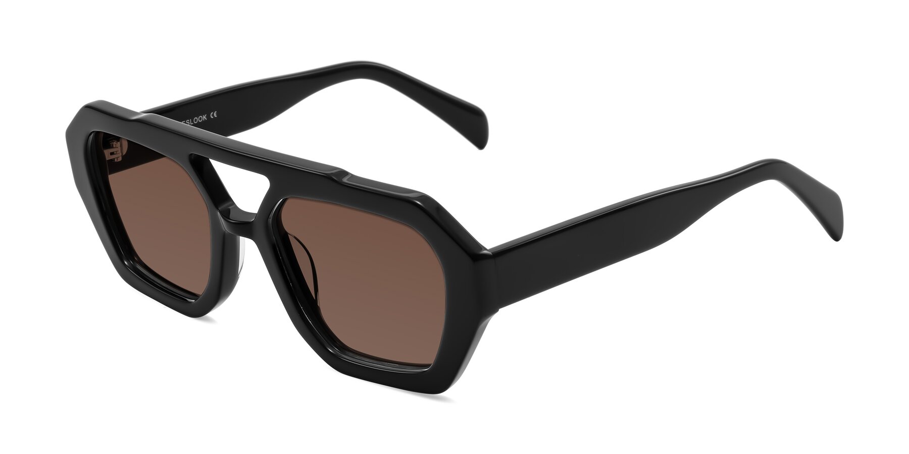 Angle of Silva in Black with Brown Tinted Lenses