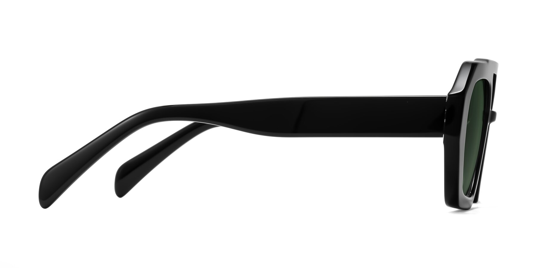 Side of Silva in Black with Green Tinted Lenses