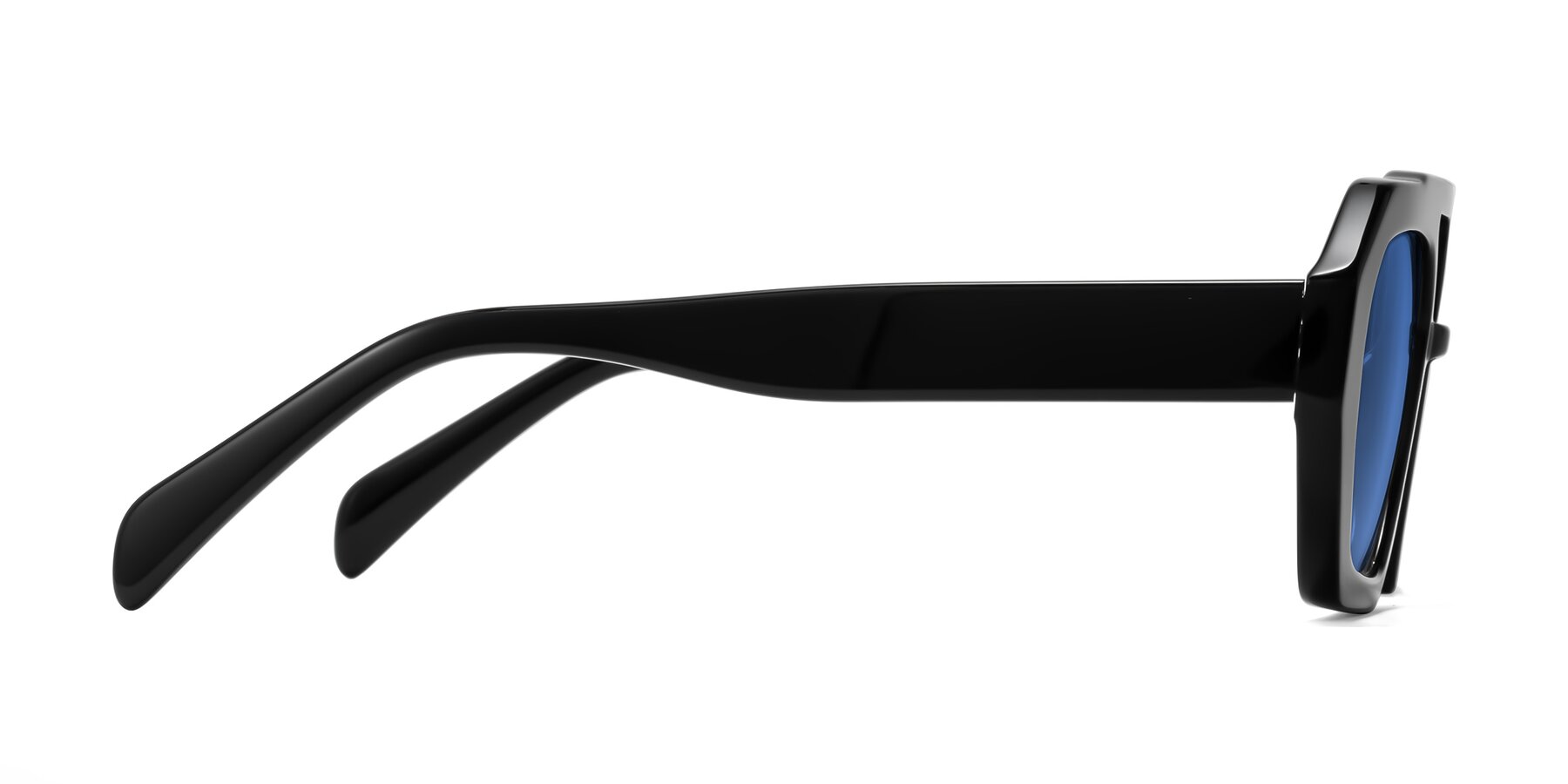 Side of Silva in Black with Blue Tinted Lenses