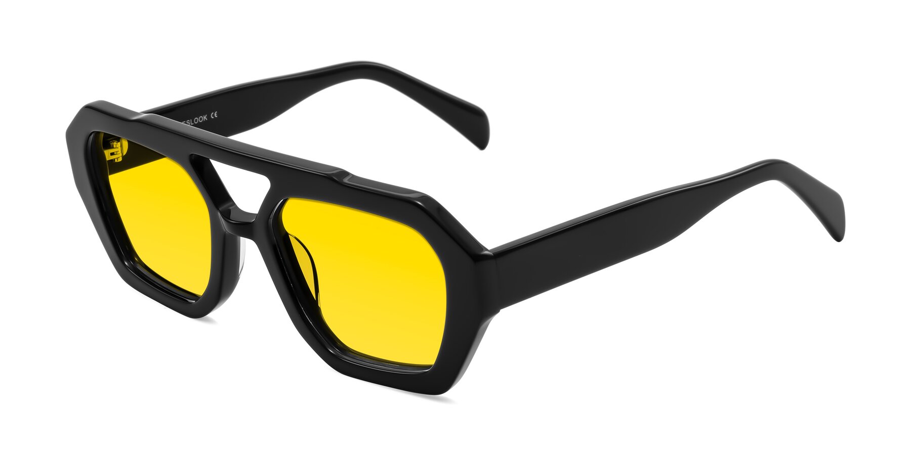 Angle of Silva in Black with Yellow Tinted Lenses