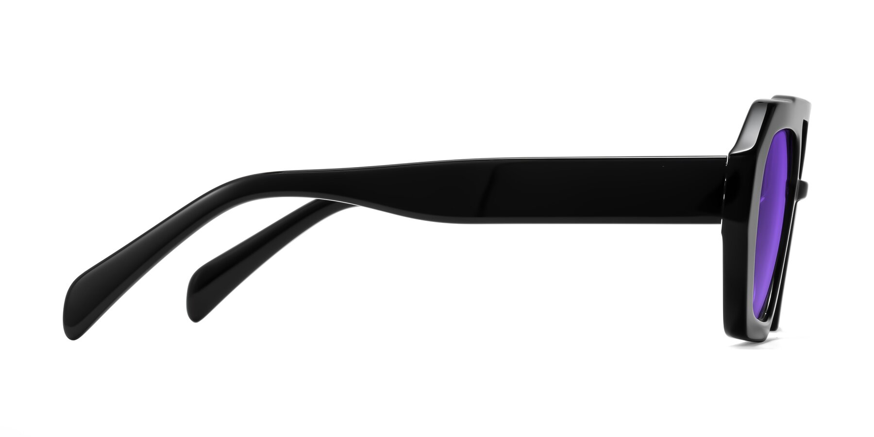 Side of Silva in Black with Purple Tinted Lenses