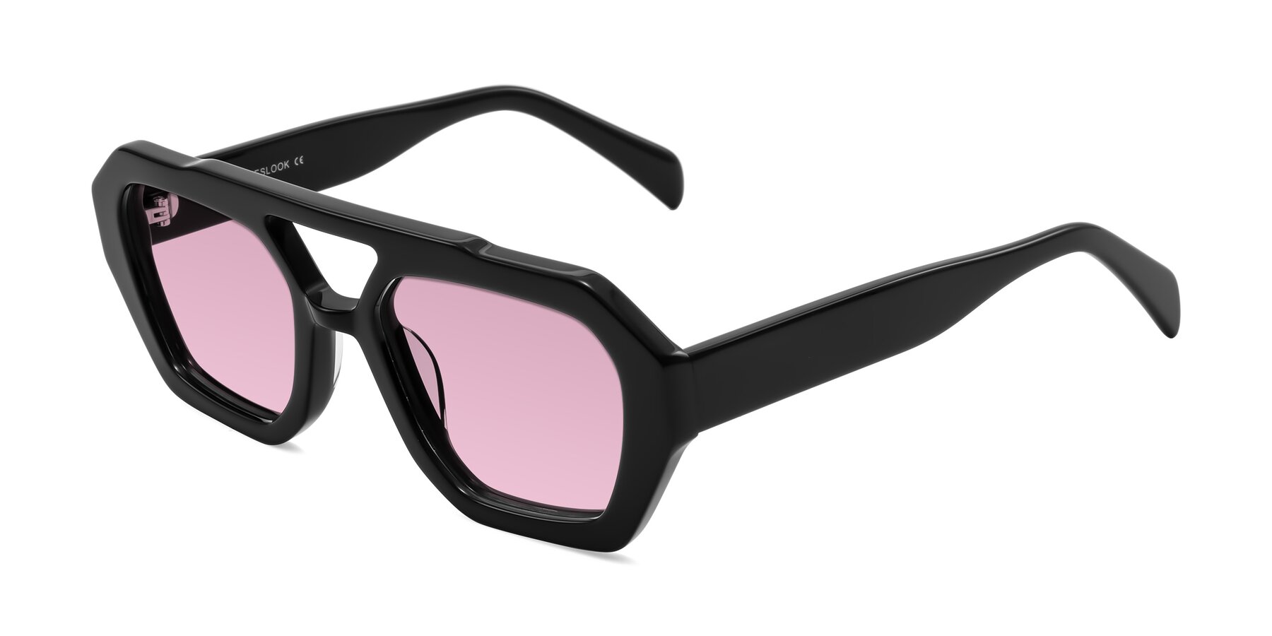 Angle of Silva in Black with Light Wine Tinted Lenses