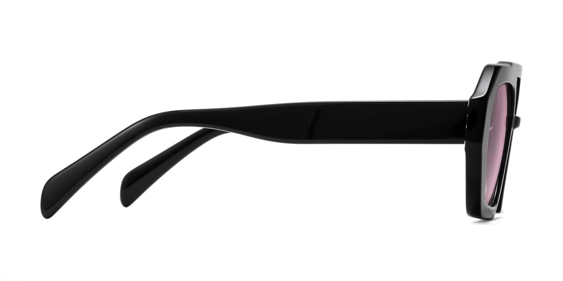 Side of Silva in Black with Light Wine Tinted Lenses