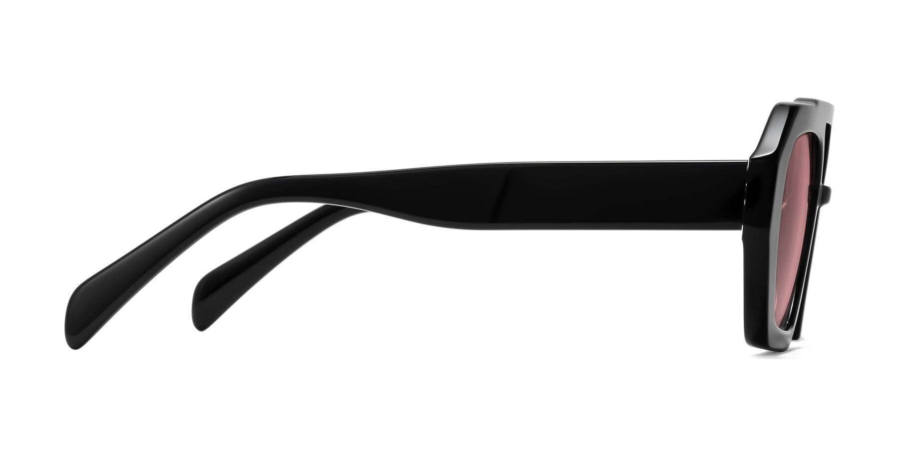 Side of Silva in Black with Medium Garnet Tinted Lenses