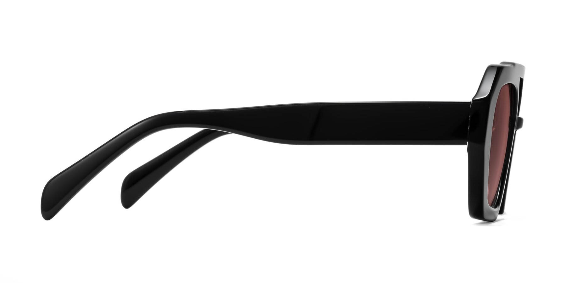 Side of Silva in Black with Garnet Tinted Lenses