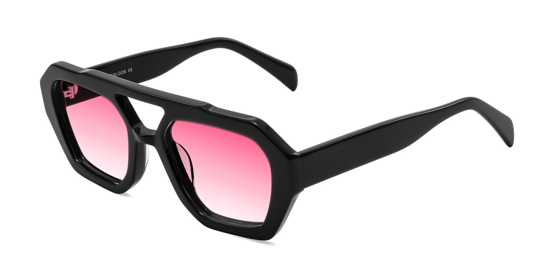 Angle of Silva in Black with Pink Gradient Lenses