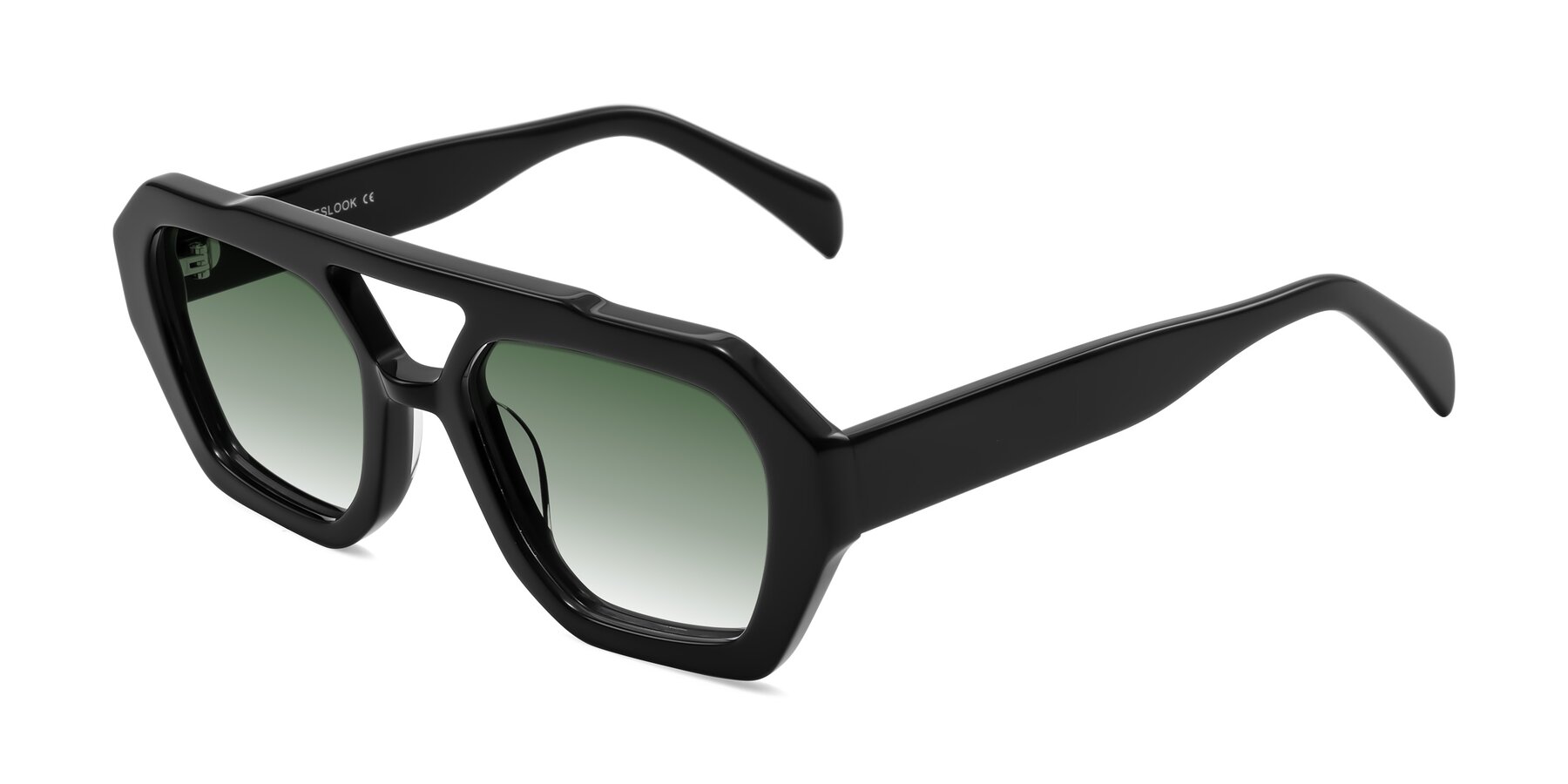 Angle of Silva in Black with Green Gradient Lenses