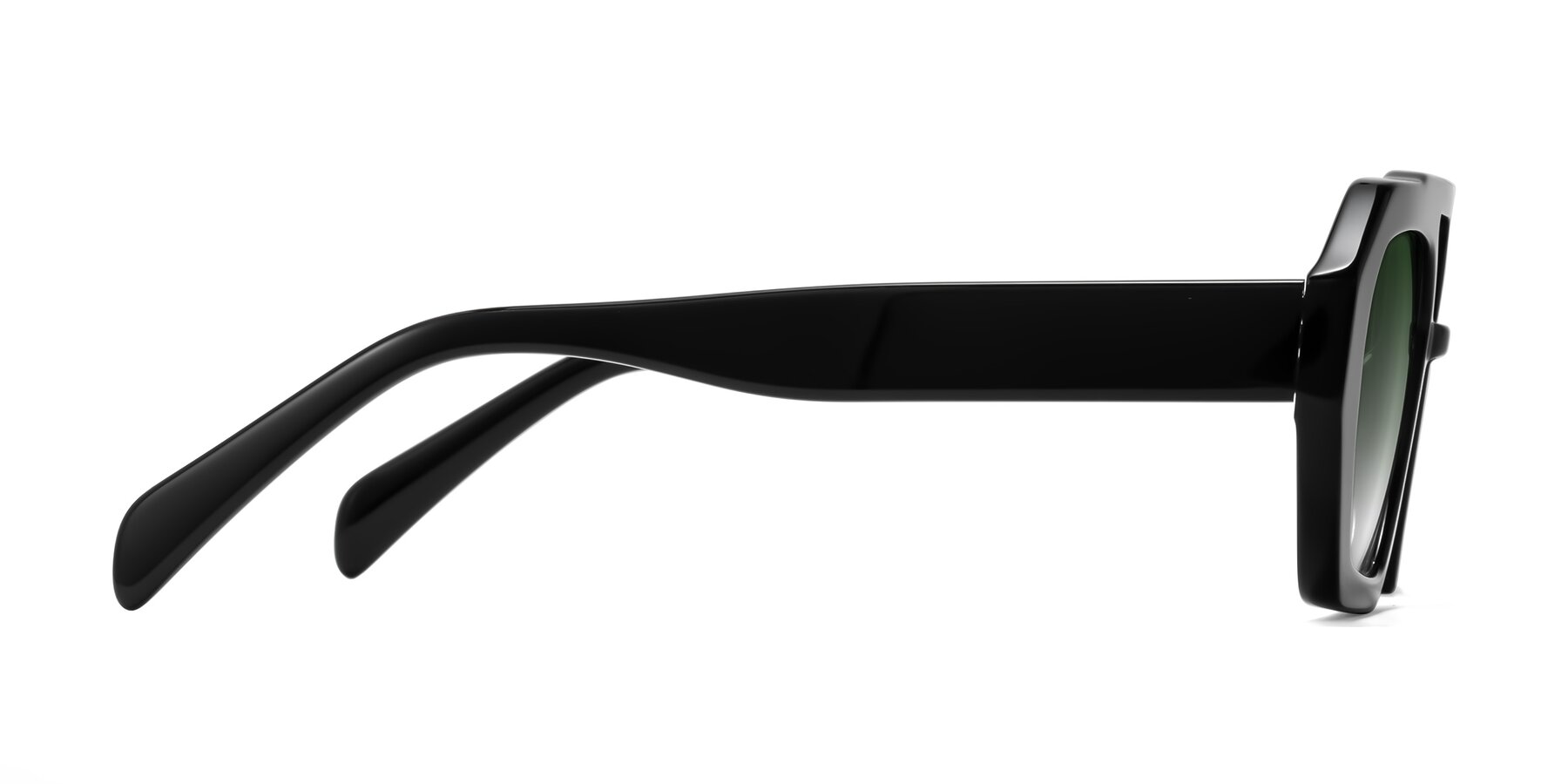 Side of Silva in Black with Green Gradient Lenses