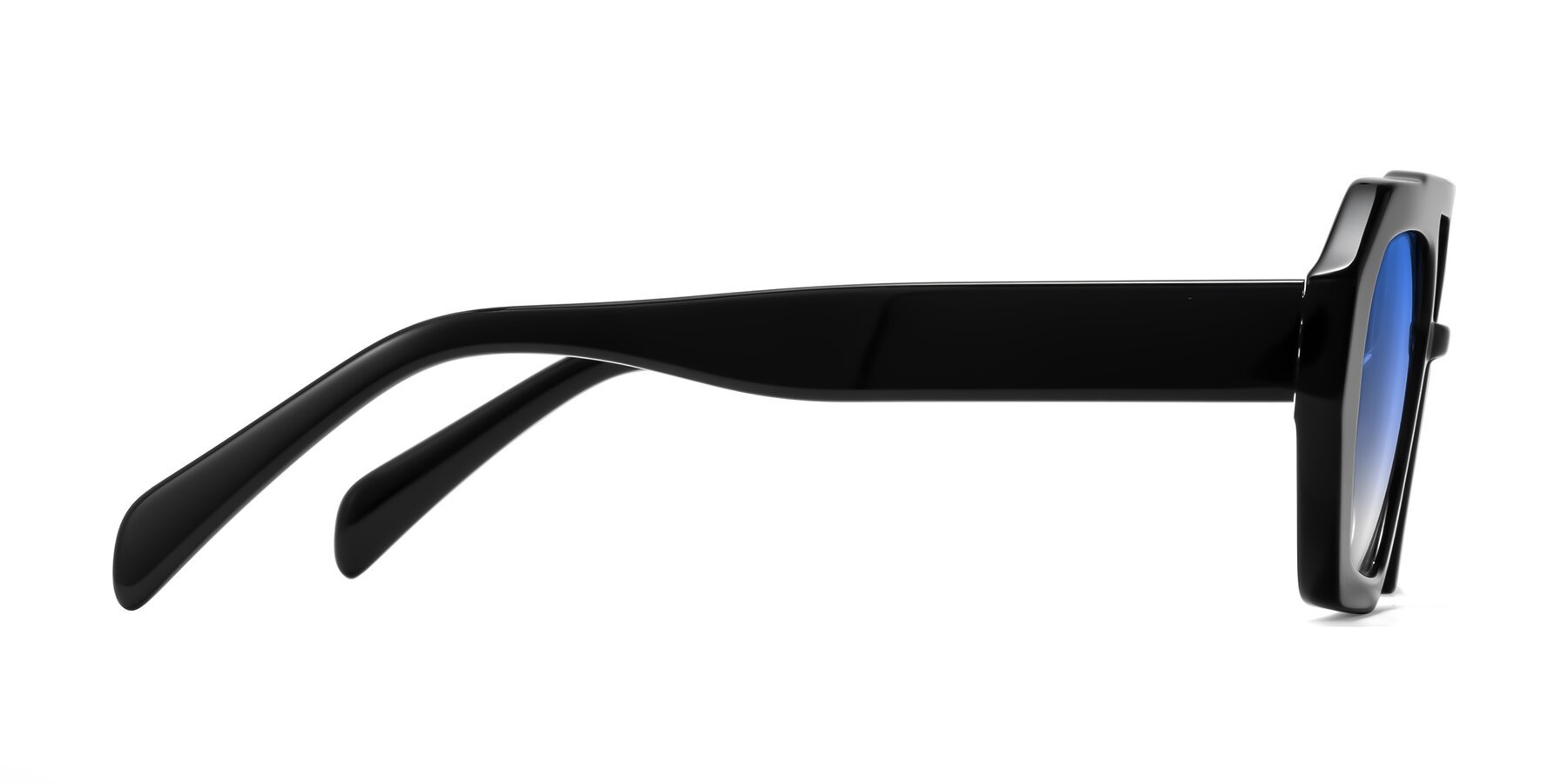 Side of Silva in Black with Blue Gradient Lenses