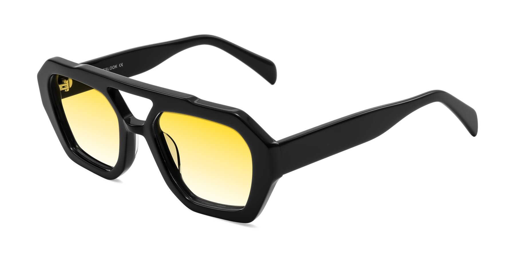 Angle of Silva in Black with Yellow Gradient Lenses