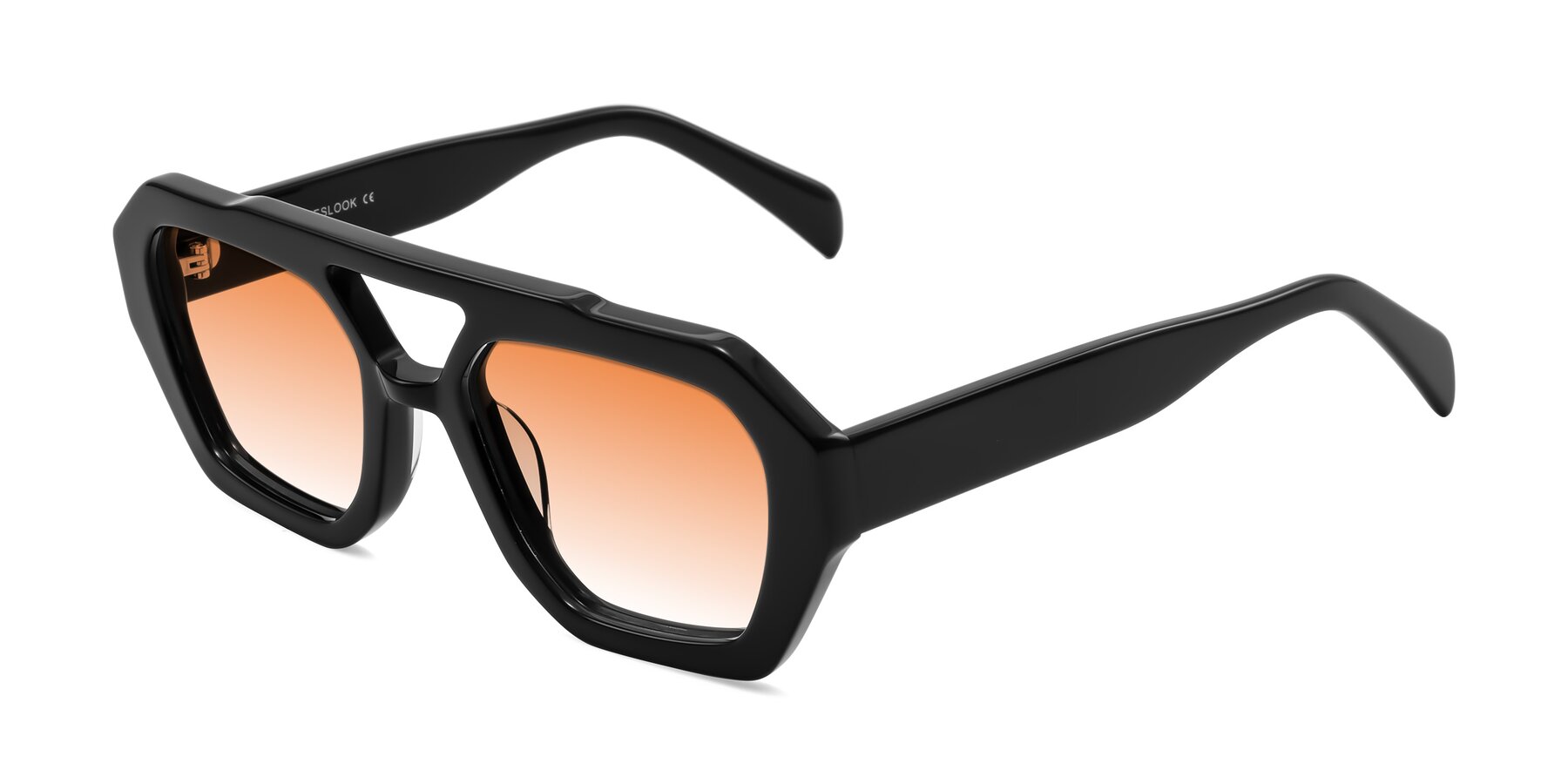 Angle of Silva in Black with Orange Gradient Lenses