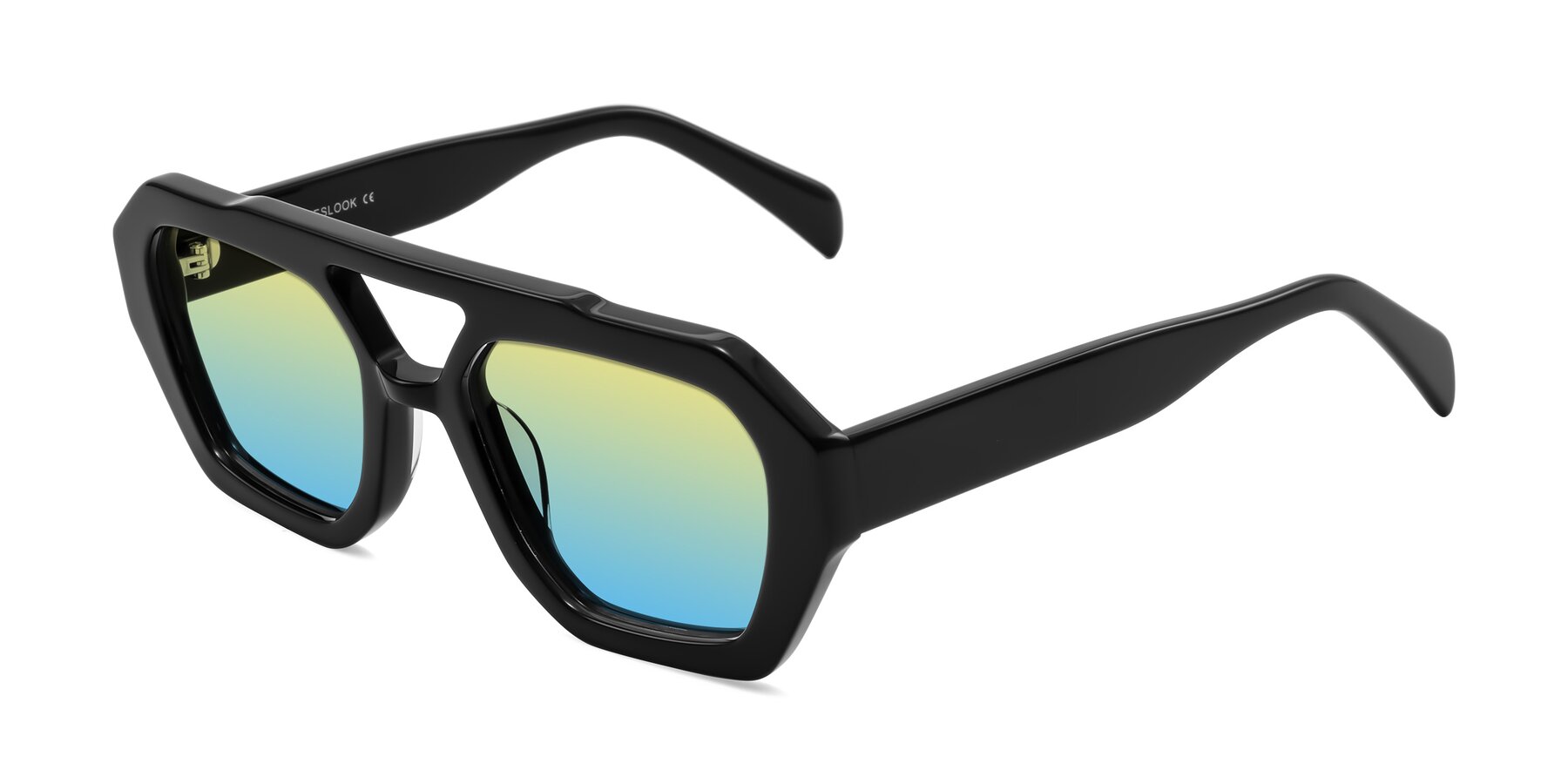 Angle of Silva in Black with Yellow / Blue Gradient Lenses