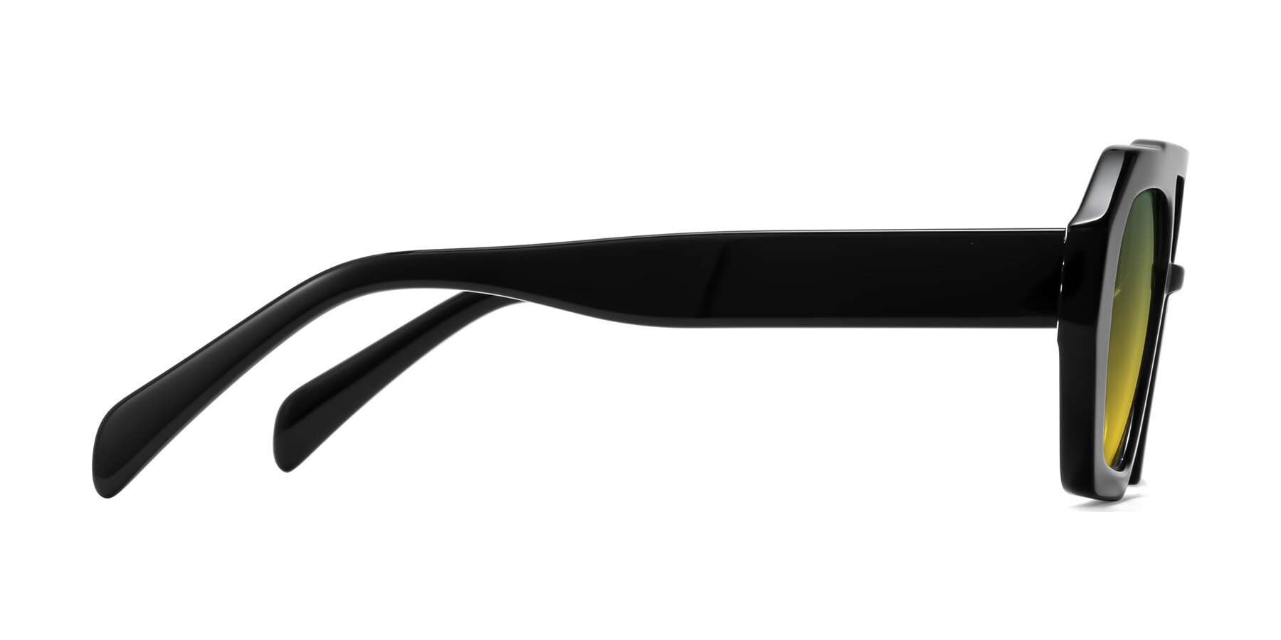 Side of Silva in Black with Green / Yellow Gradient Lenses