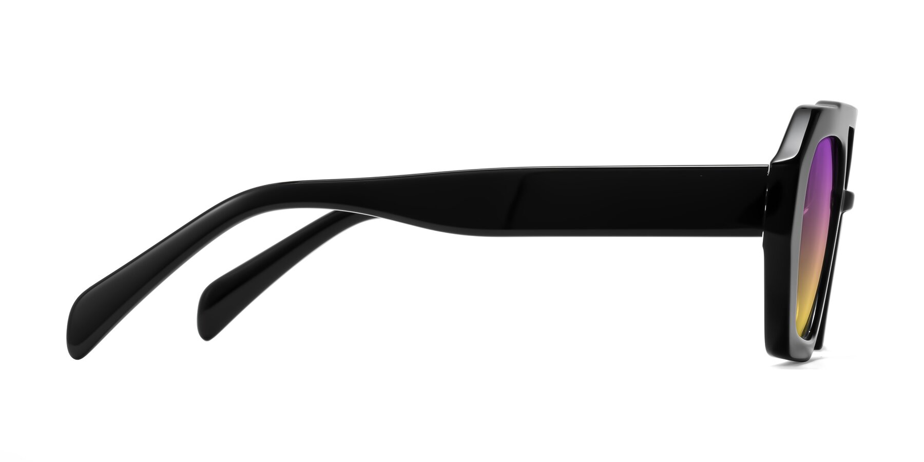 Side of Silva in Black with Purple / Yellow Gradient Lenses