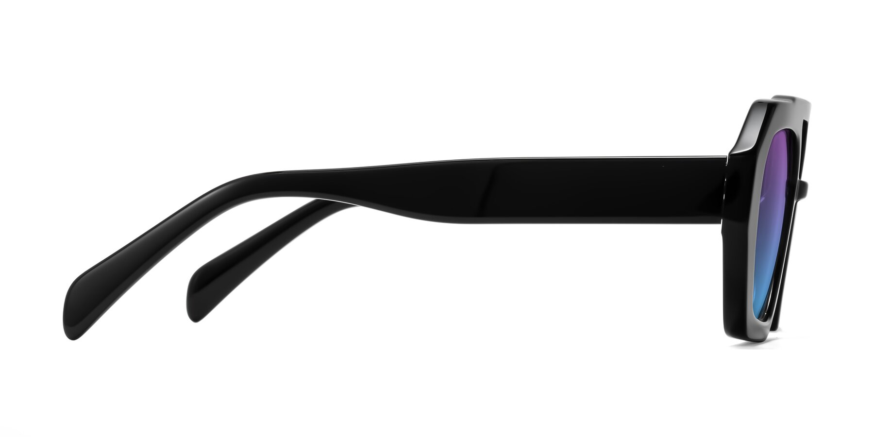Side of Silva in Black with Purple / Blue Gradient Lenses