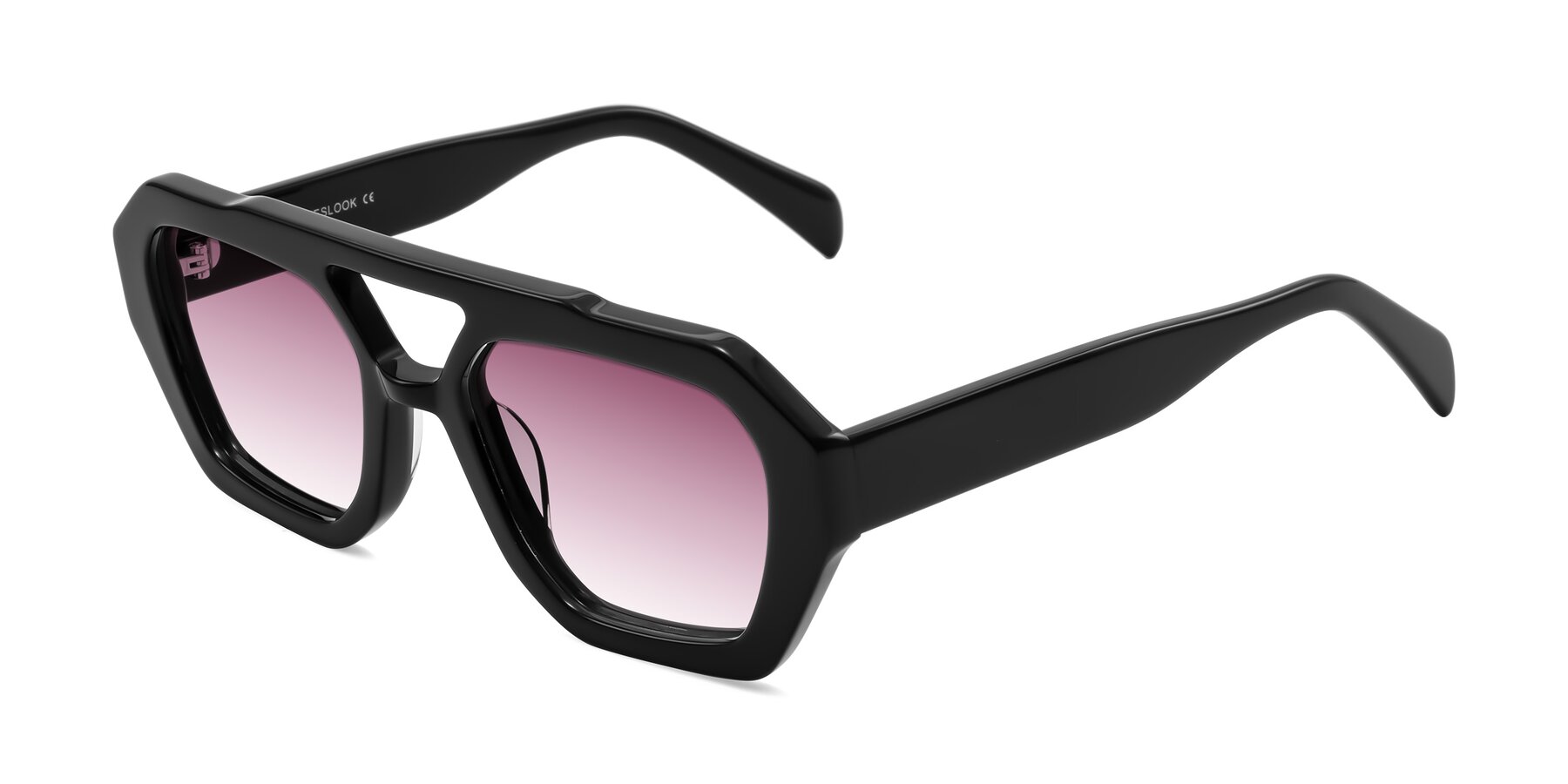Angle of Silva in Black with Wine Gradient Lenses