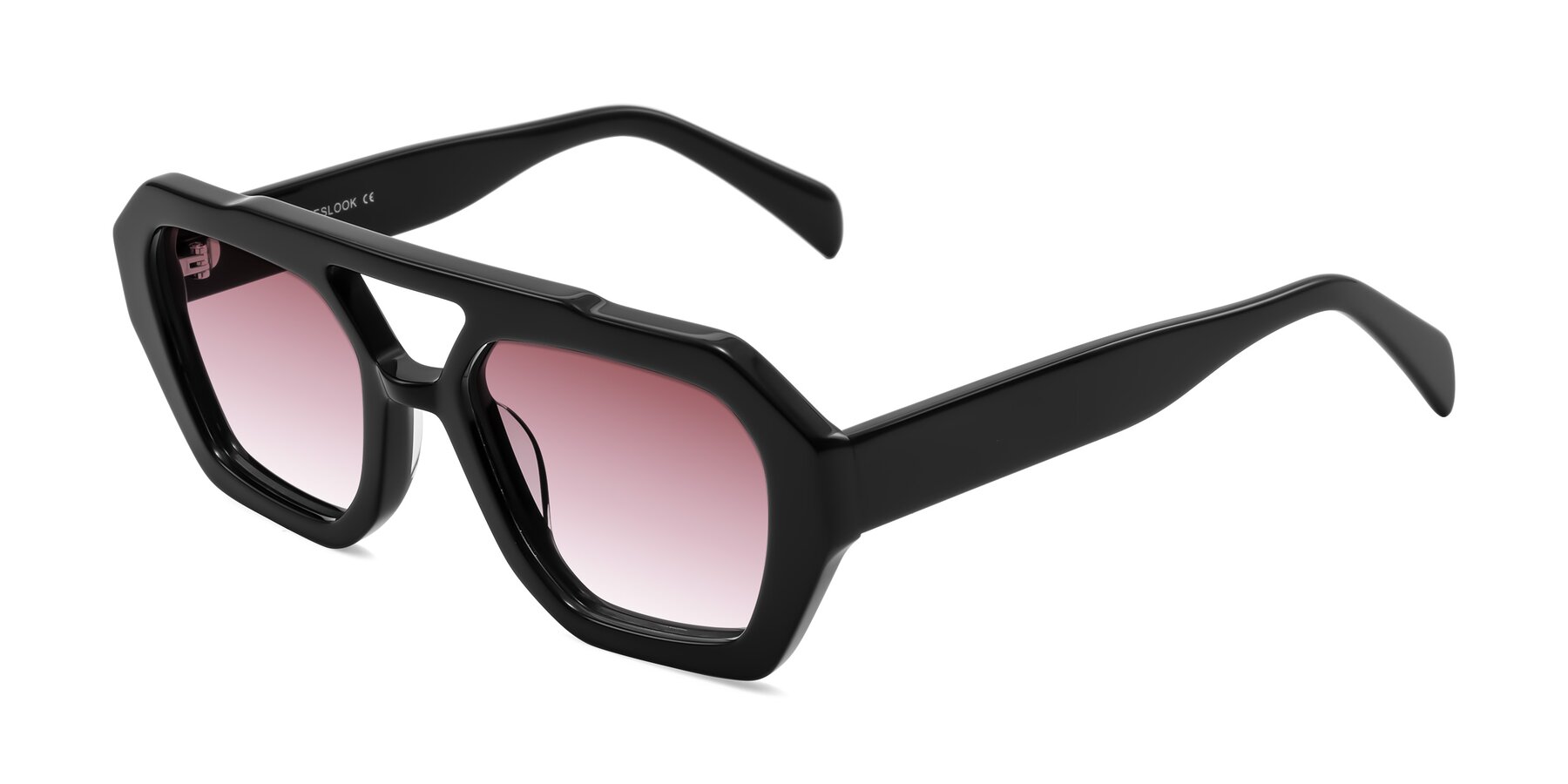 Angle of Silva in Black with Garnet Gradient Lenses