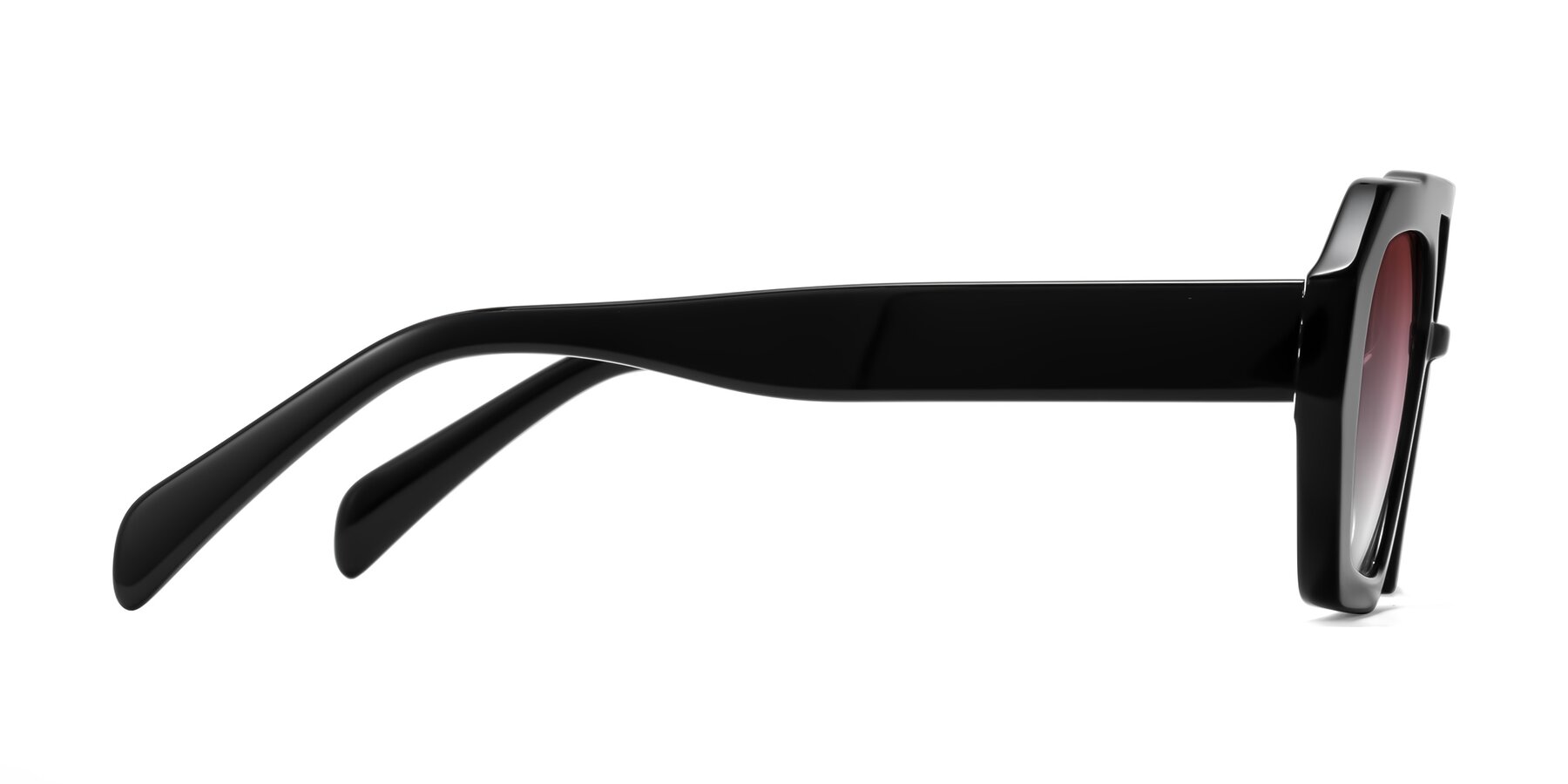 Side of Silva in Black with Garnet Gradient Lenses