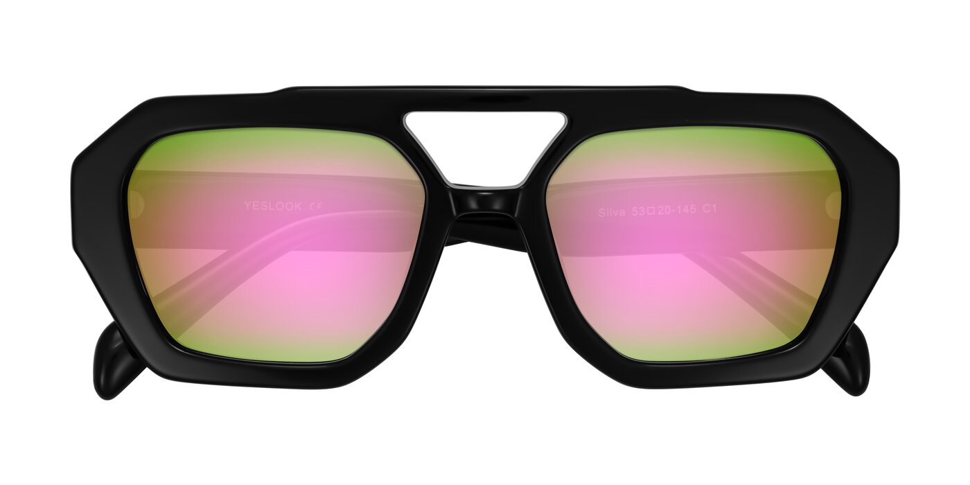 Silva - Black Flash Mirrored Sunglasses