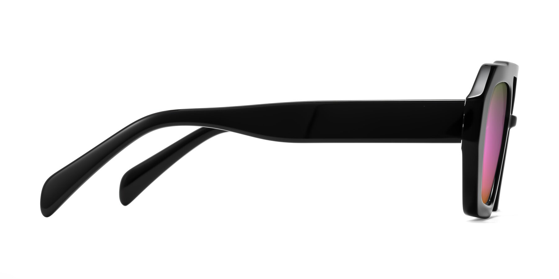 Side of Silva in Black with Pink Mirrored Lenses