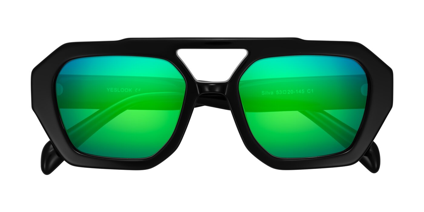 Silva - Black Flash Mirrored Sunglasses