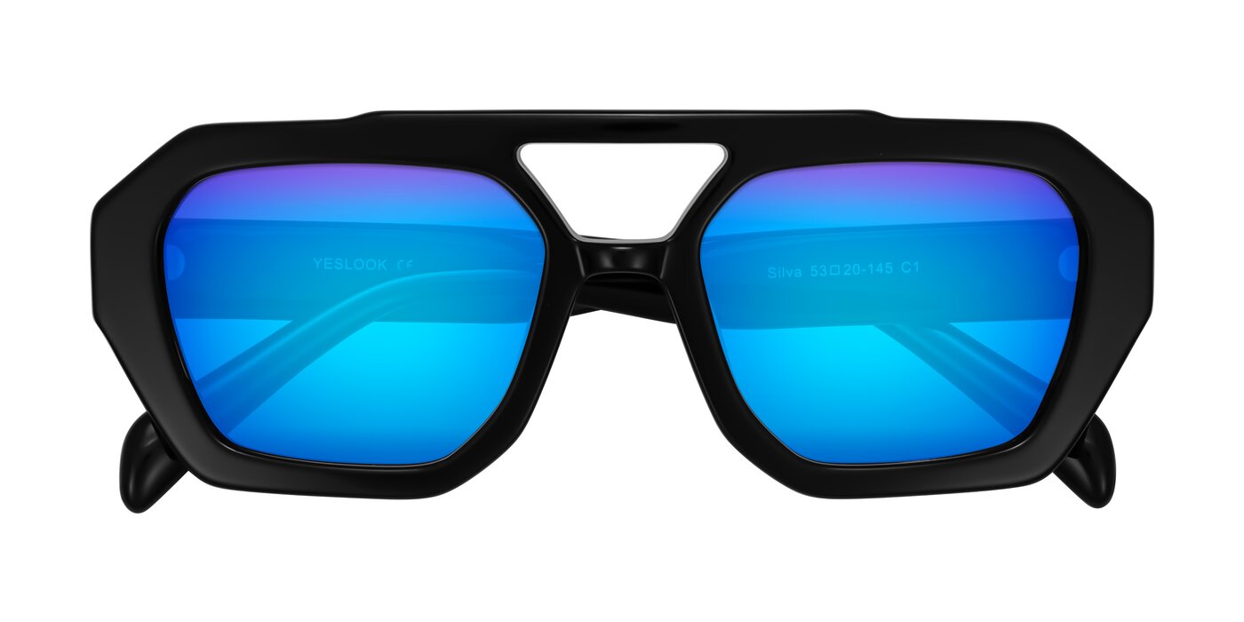 Silva - Black Flash Mirrored Sunglasses