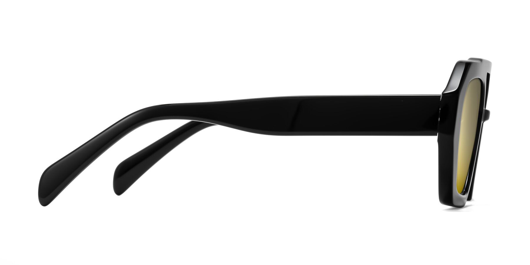 Side of Silva in Black with Gold Mirrored Lenses