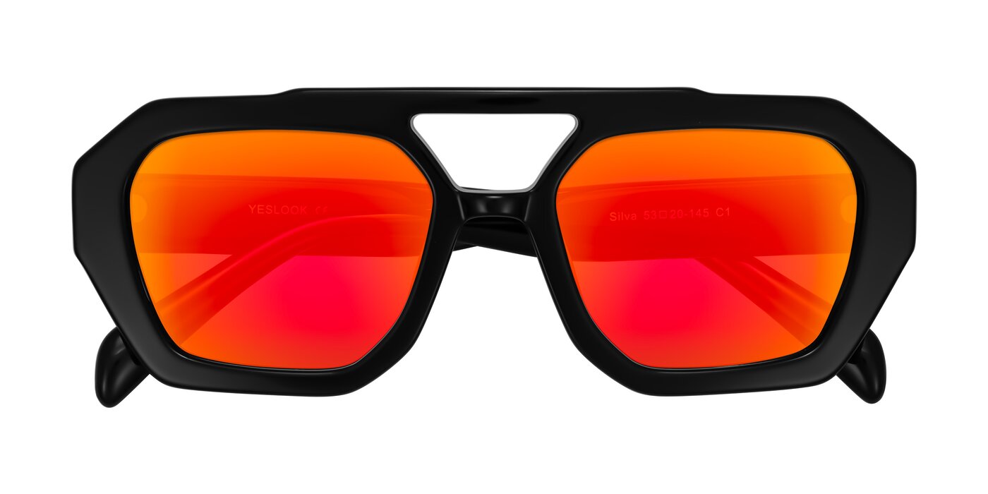 Silva - Black Flash Mirrored Sunglasses