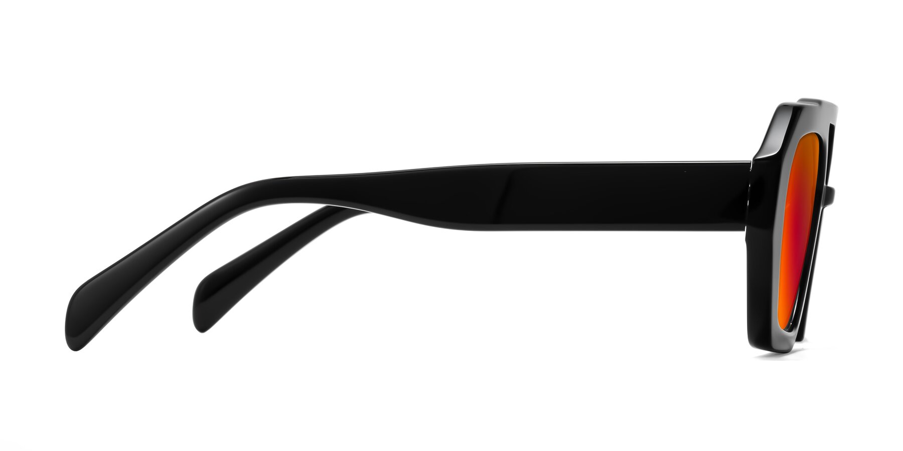 Side of Silva in Black with Red Gold Mirrored Lenses