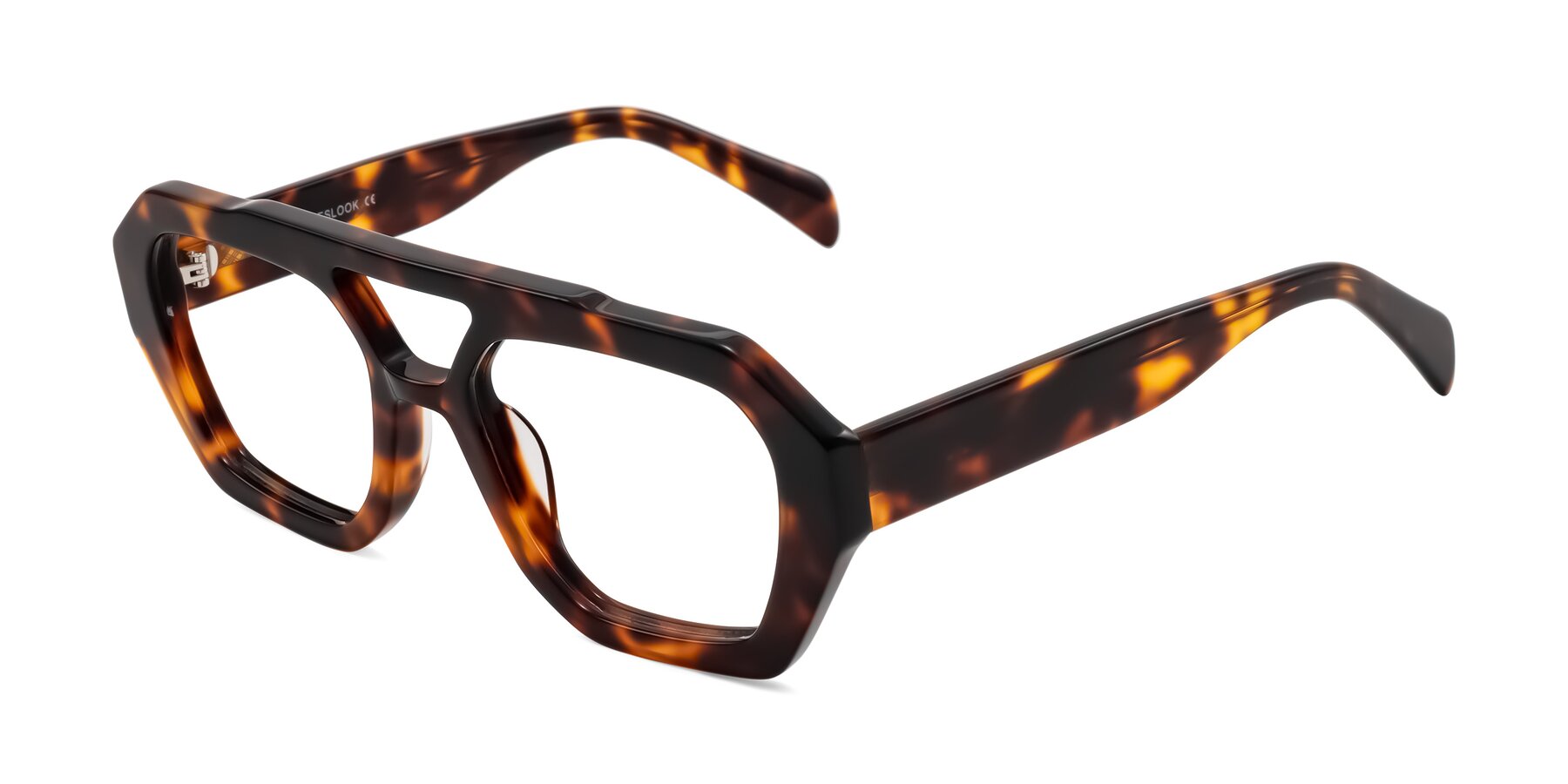 Angle of Silva in Tortoise with Clear Eyeglass Lenses