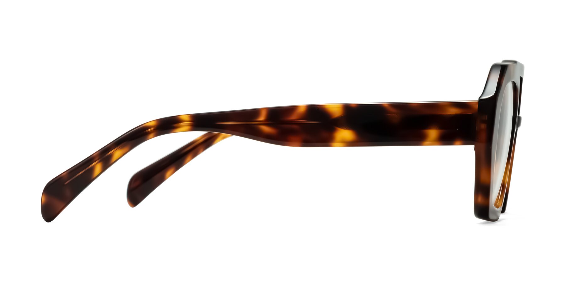 Side of Silva in Tortoise with Clear Eyeglass Lenses