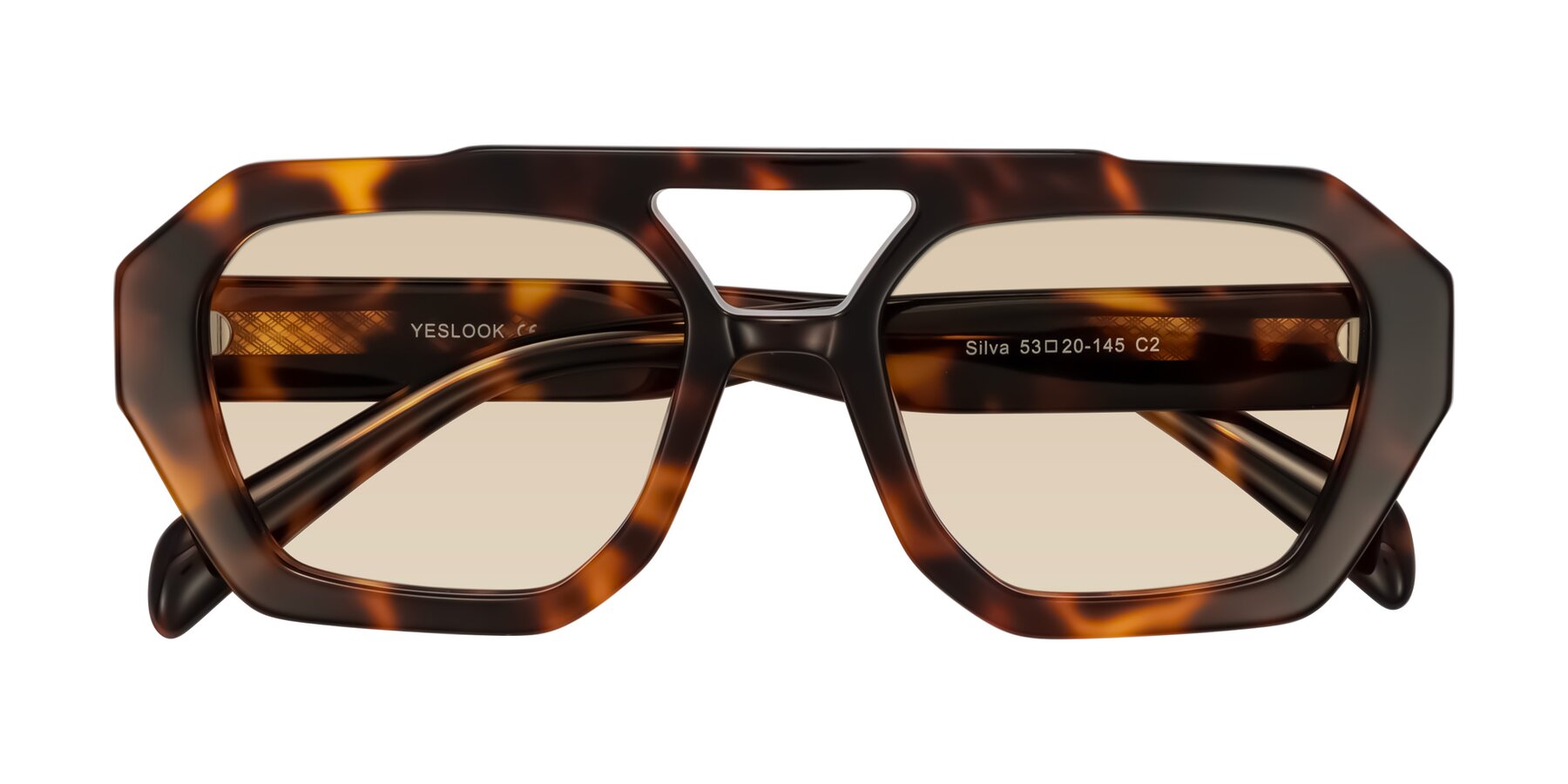 Folded Front of Silva in Tortoise with Light Brown Tinted Lenses