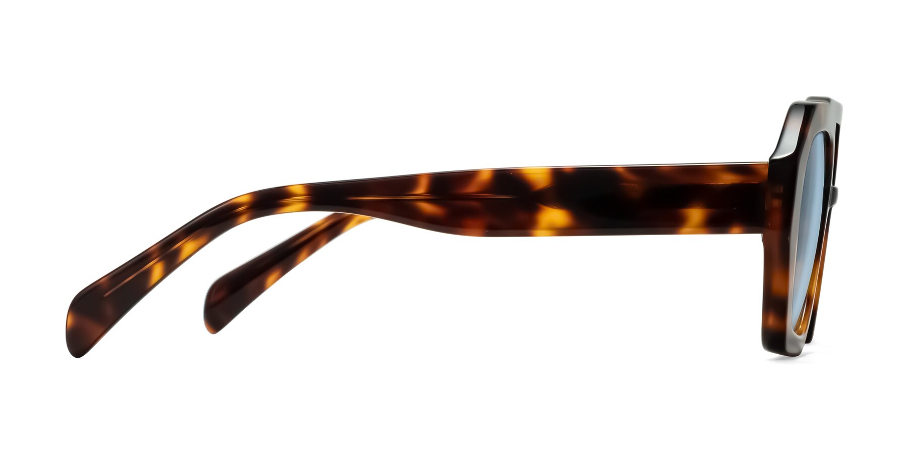 Side of Silva in Tortoise with Light Blue Tinted Lenses
