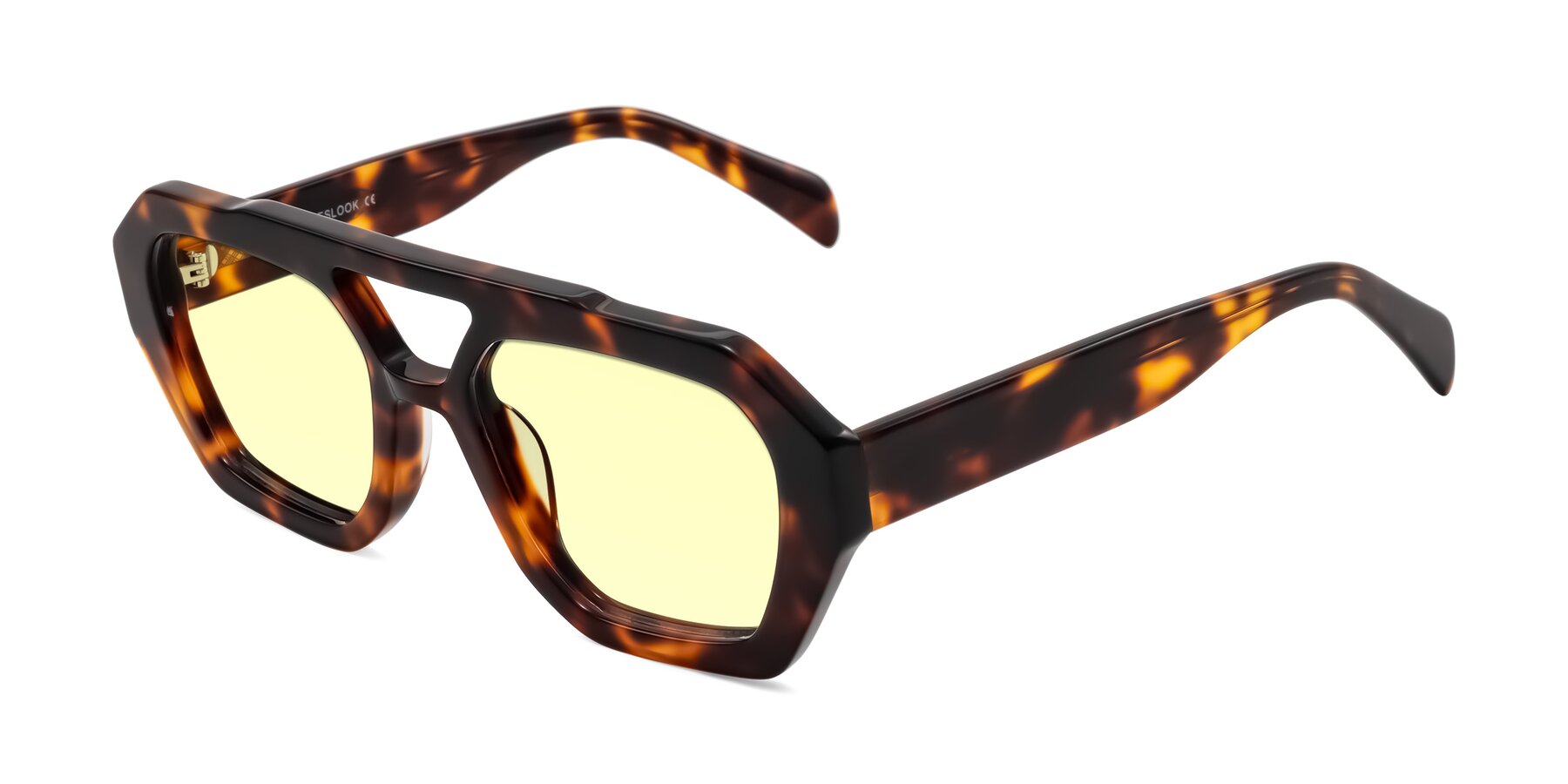Angle of Silva in Tortoise with Light Yellow Tinted Lenses
