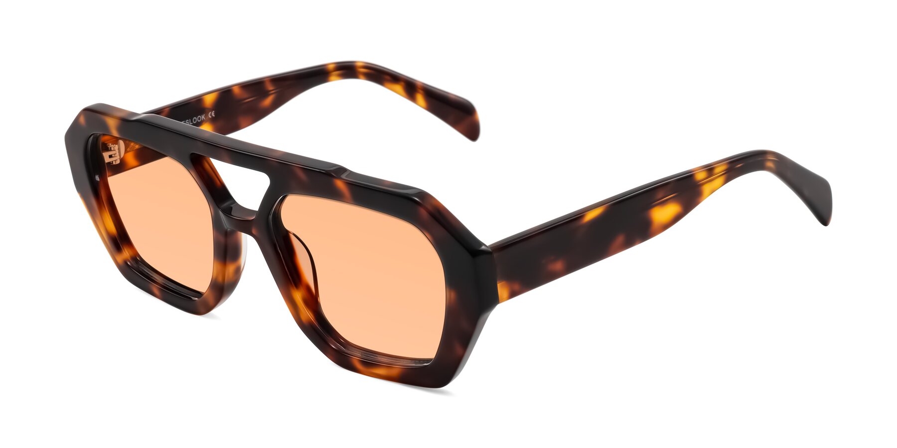 Angle of Silva in Tortoise with Light Orange Tinted Lenses