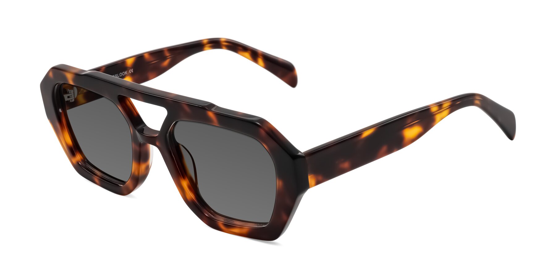 Angle of Silva in Tortoise with Medium Gray Tinted Lenses