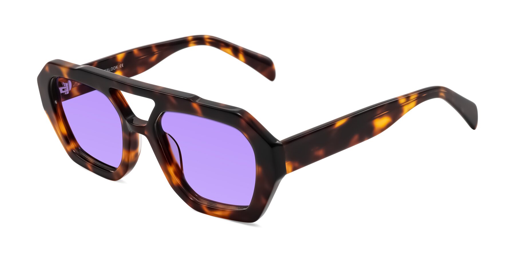 Angle of Silva in Tortoise with Medium Purple Tinted Lenses