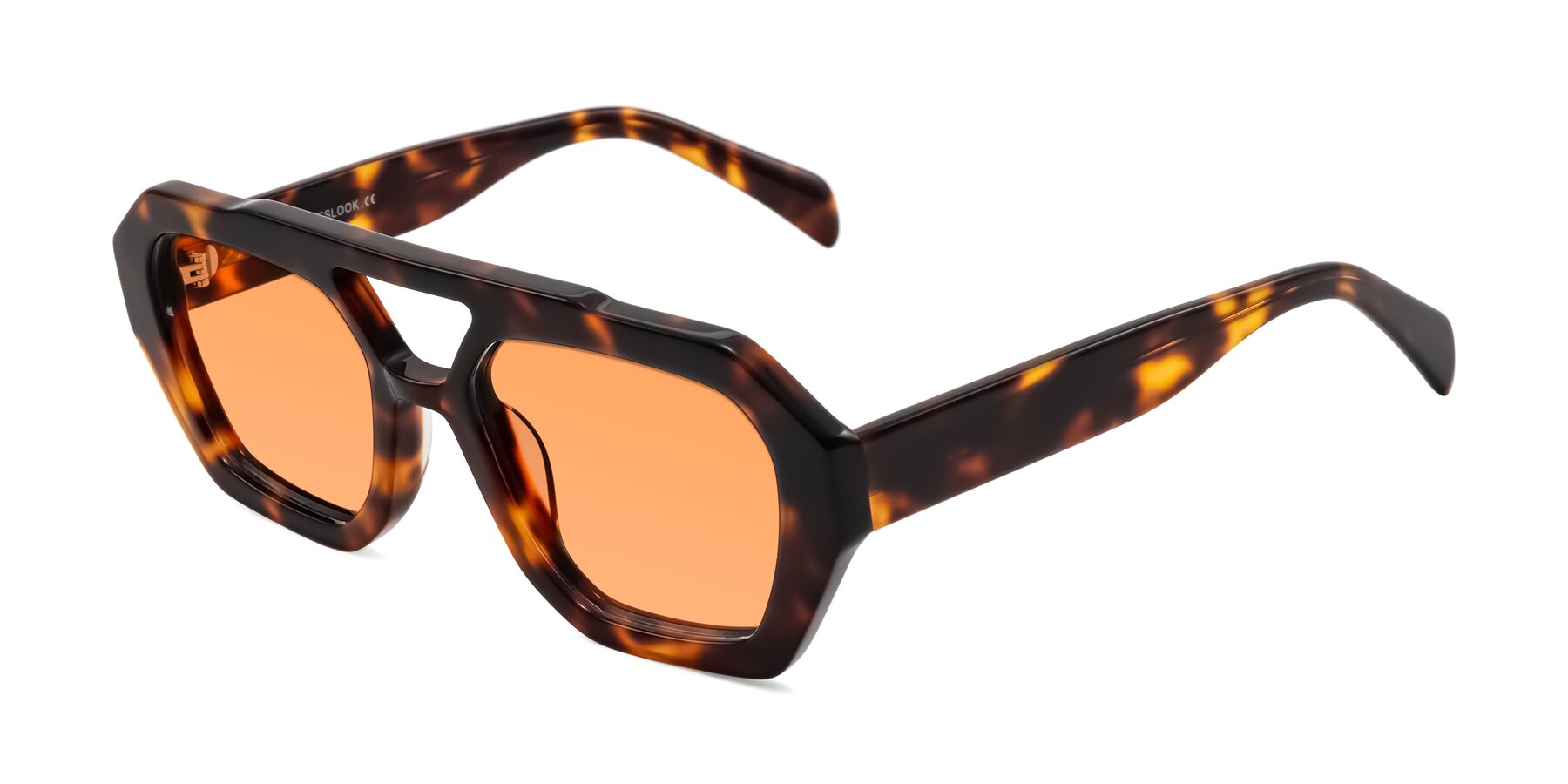 Angle of Silva in Tortoise with Medium Orange Tinted Lenses