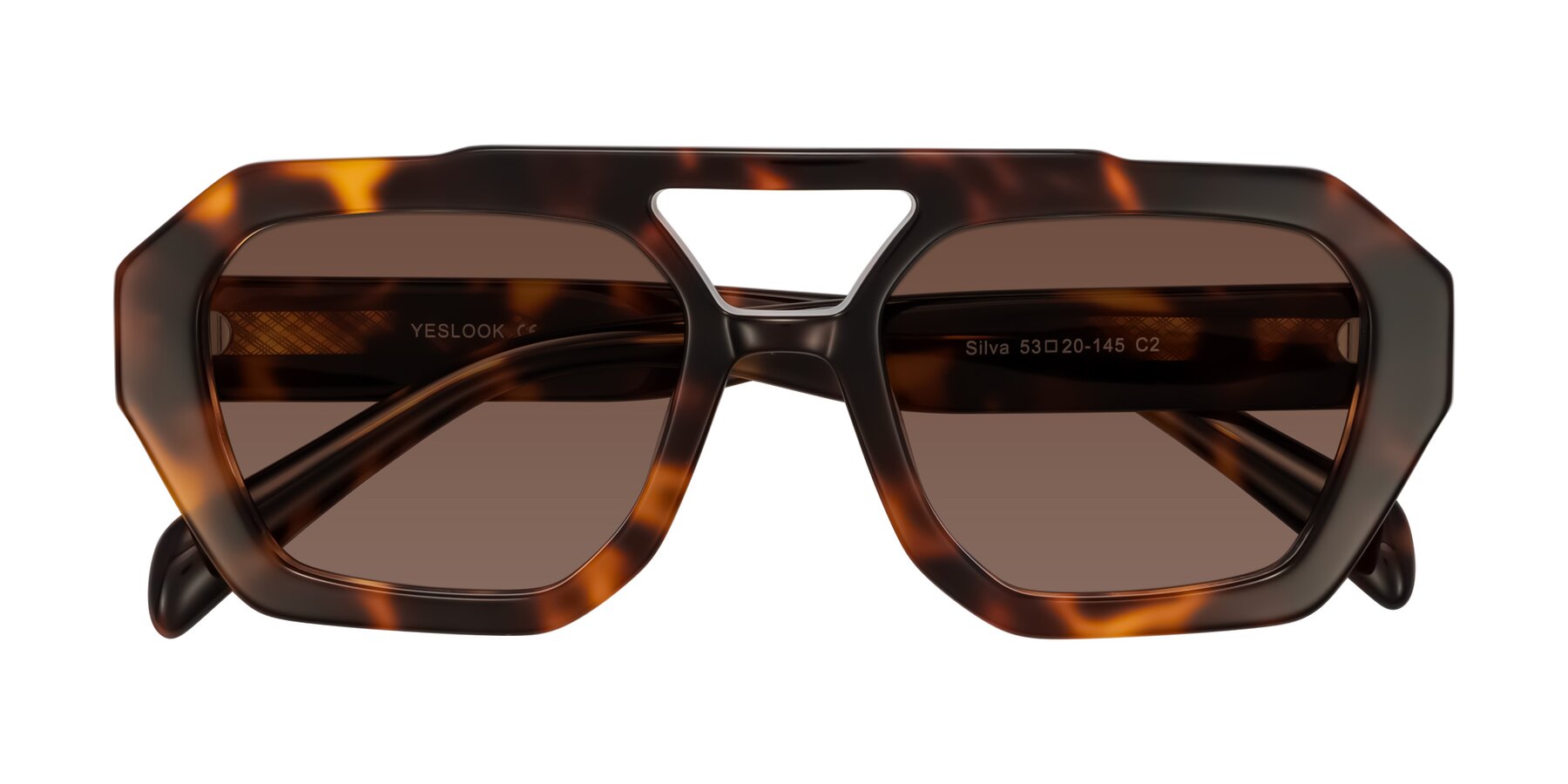 Folded Front of Silva in Tortoise with Brown Tinted Lenses
