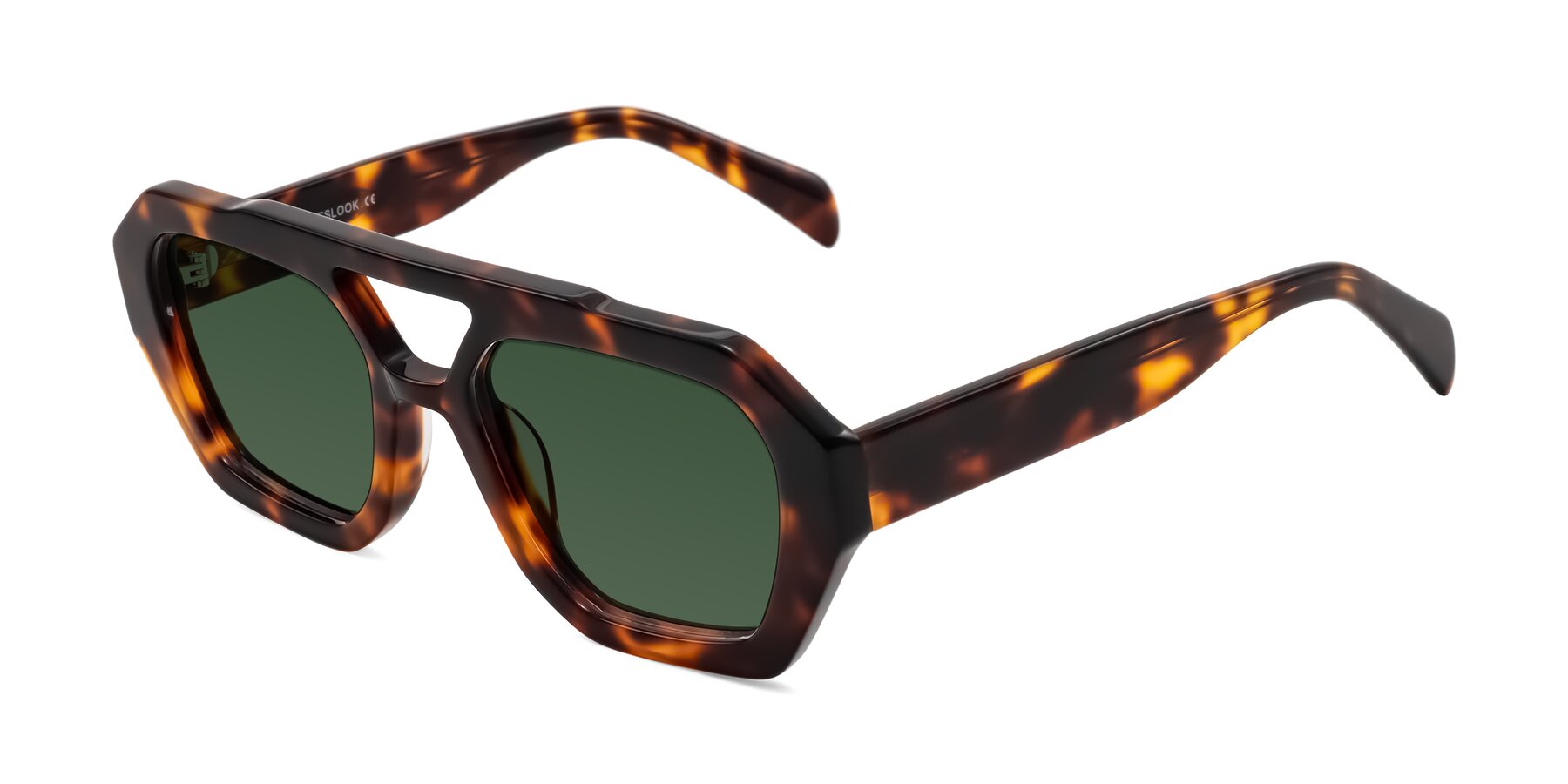 Angle of Silva in Tortoise with Green Tinted Lenses