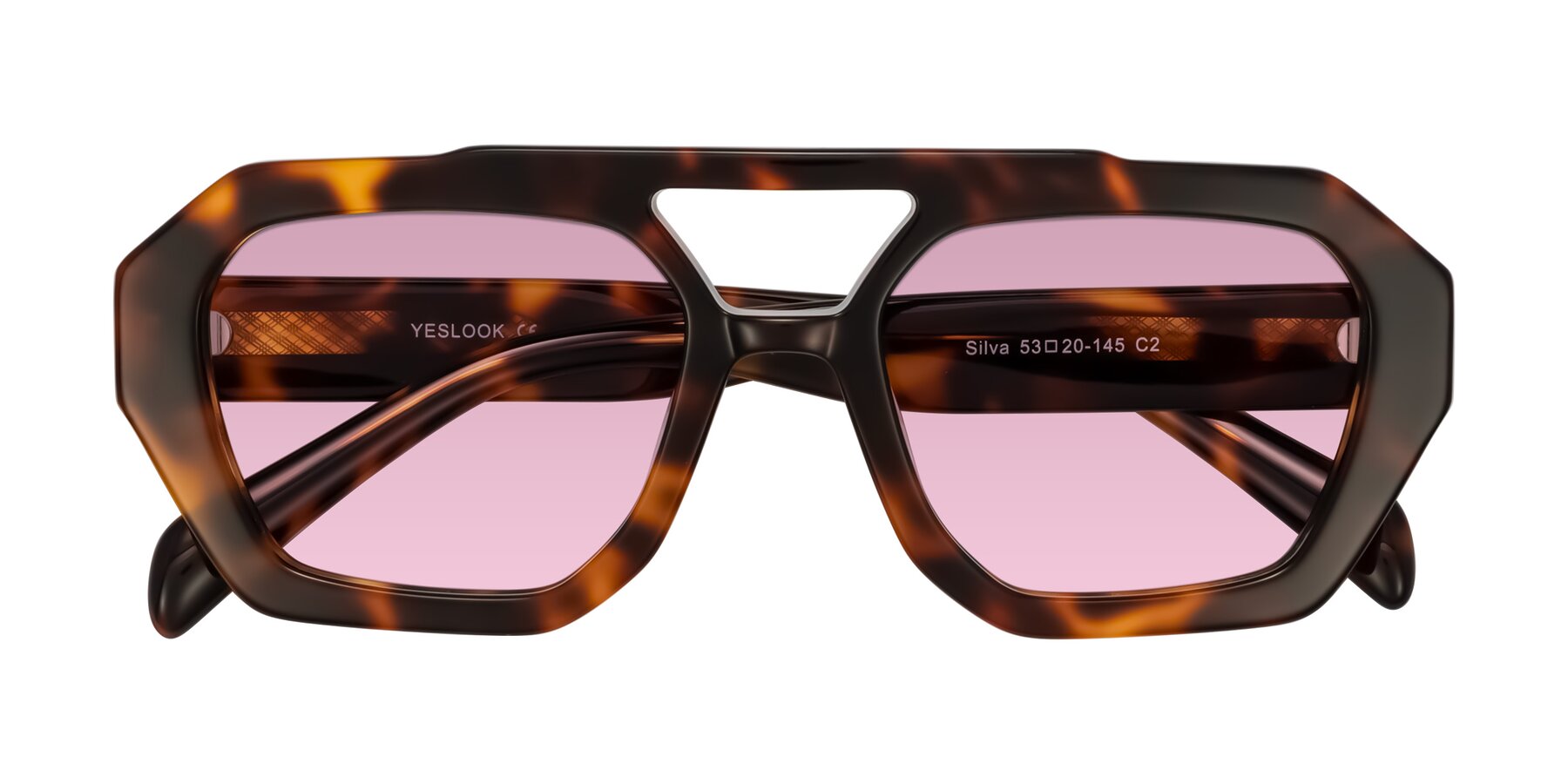 Folded Front of Silva in Tortoise with Light Wine Tinted Lenses