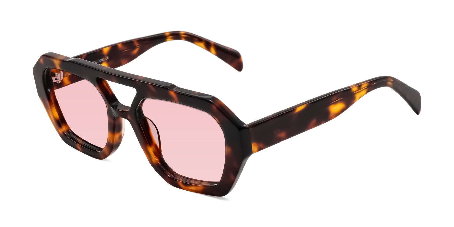 Angle of Silva in Tortoise with Light Garnet Tinted Lenses