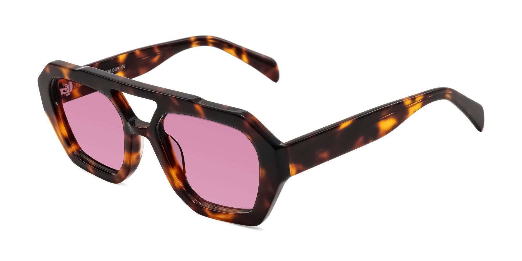 Angle of Silva in Tortoise with Medium Wine Tinted Lenses