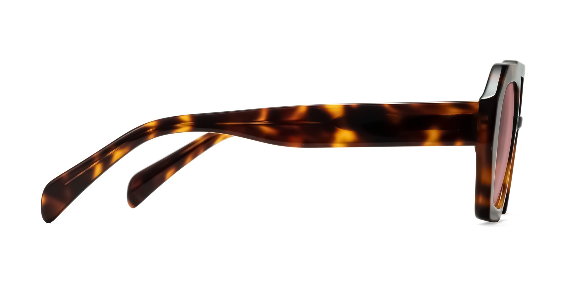 Side of Silva in Tortoise with Medium Garnet Tinted Lenses