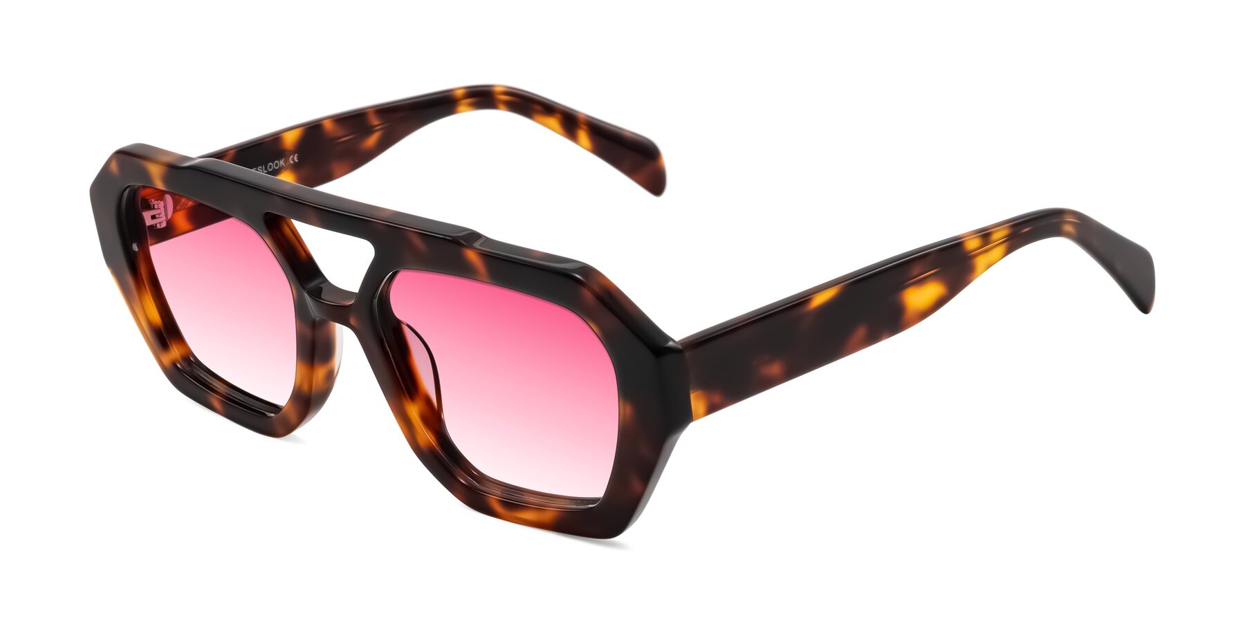 Angle of Silva in Tortoise with Pink Gradient Lenses