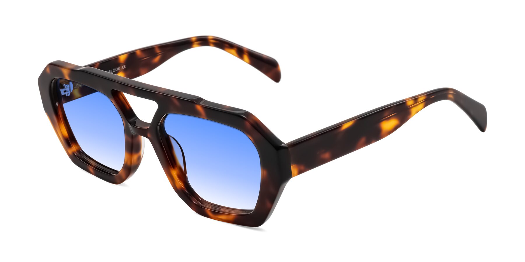 Angle of Silva in Tortoise with Blue Gradient Lenses