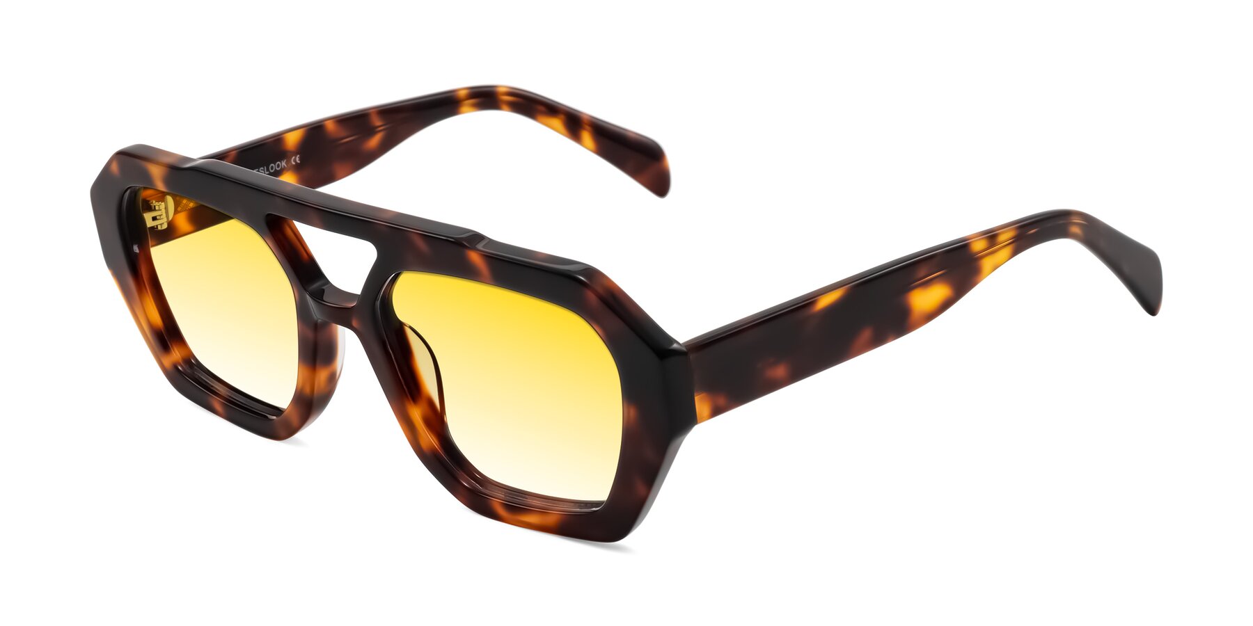 Angle of Silva in Tortoise with Yellow Gradient Lenses
