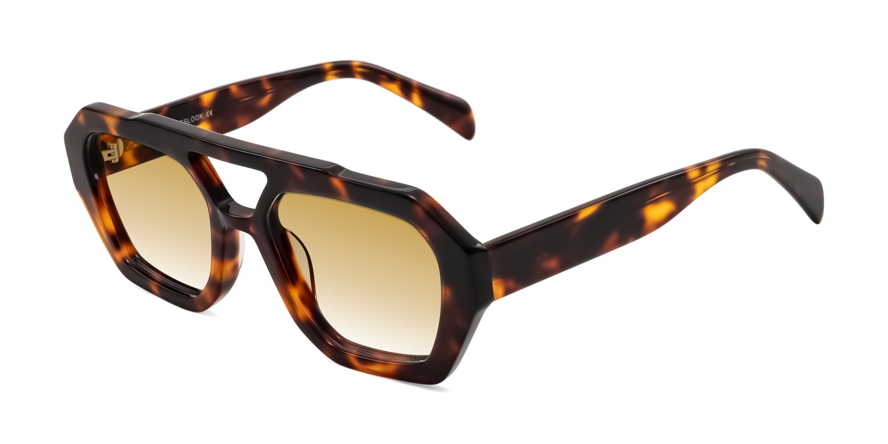 Angle of Silva in Tortoise with Champagne Gradient Lenses