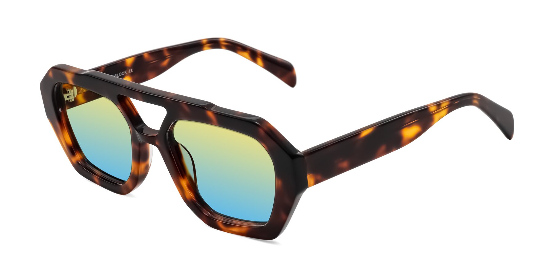 Angle of Silva in Tortoise with Yellow / Blue Gradient Lenses